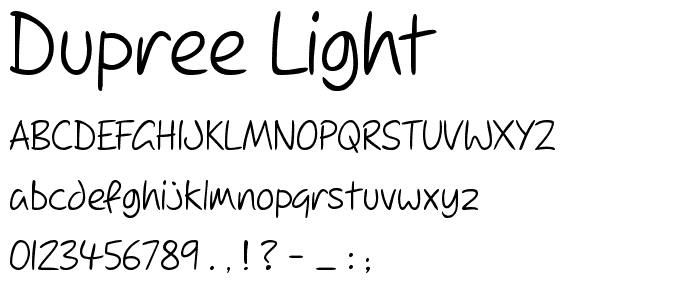 Dupree Light font